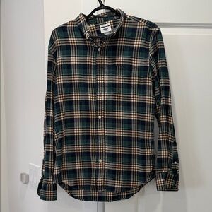 Unisex Plaid Shirt - Green and Cream
